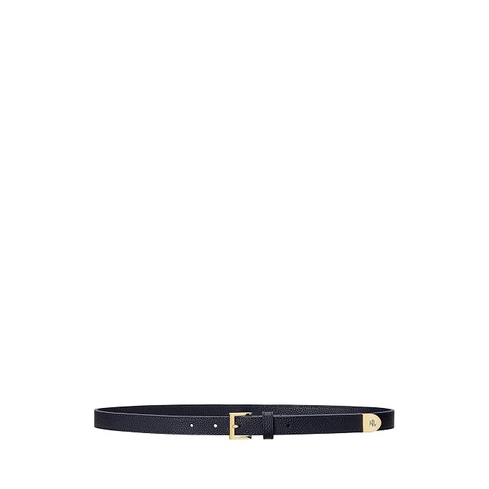 Lauren Ralph Lauren Pebbled Leather Skinny Belt