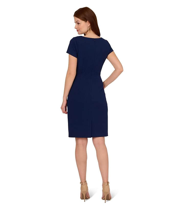 Adrianna Papell Knit Crepe Draped Midi Dress - Image 2