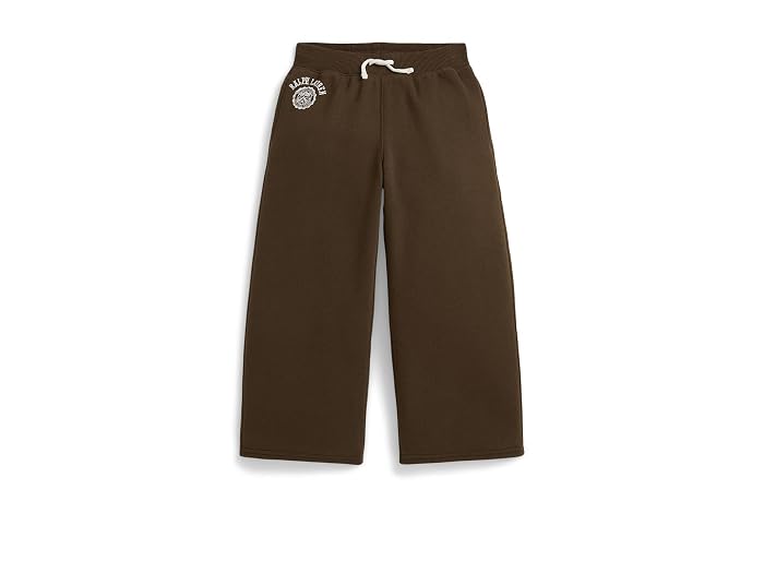 Polo Ralph Lauren Kids Logo Crest Fleece Wide-Leg Pants (Toddler/Little Kid) - Image 3