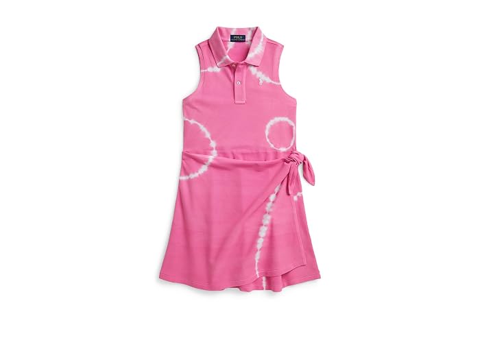 Polo Ralph Lauren Kids Tie-Dye Faux-Wrap Mesh Polo Dress (Big Kid)