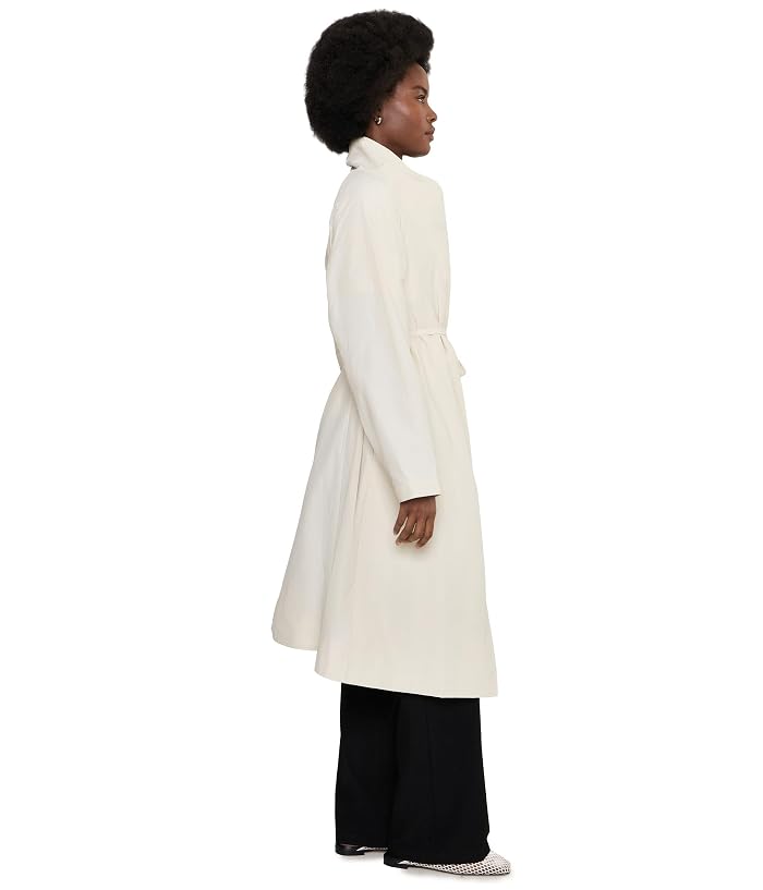 Eileen Fisher Light Cotton Nylon High Drape Neck Coat - Image 3