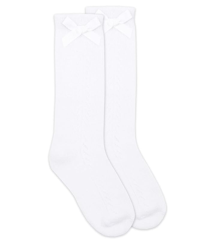 Jefferies Socks Girls' Pointelle Bow Knee High Socks 1 Pack - Image 2