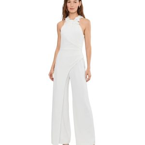 Adrianna Papell Rosette Halter Jumpsuit