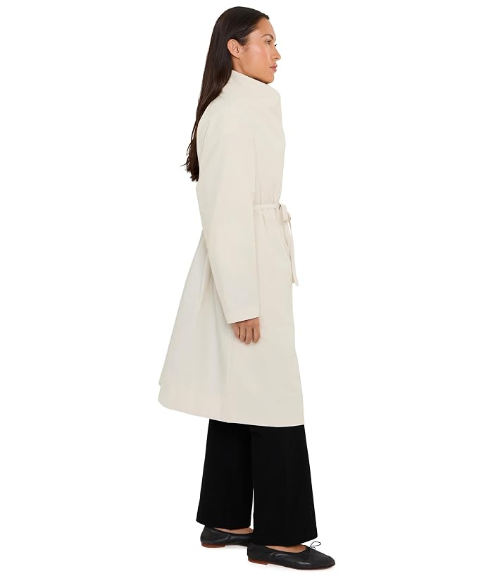 Eileen Fisher Petite Light Cotton Nylon High Drape Neck Coat - Image 3
