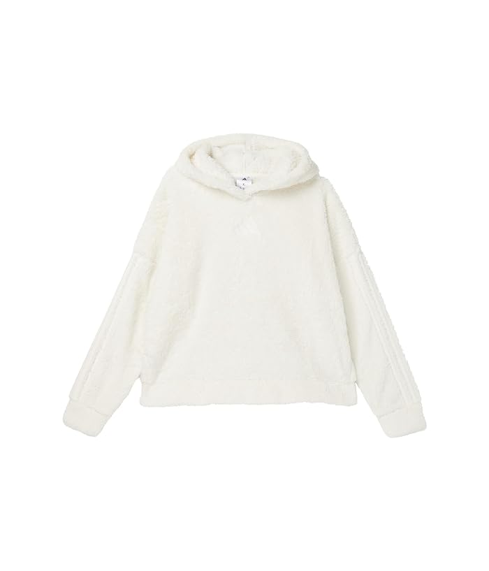 adidas Kids 3-Stripes Sherpa Hooded Pullover (Big Kid) - Image 3