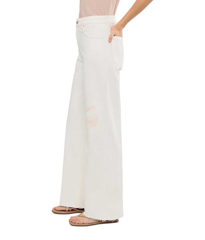AG Jeans Saige Mid-Rise Wide Leg Crop in Powder Mended - Image 3