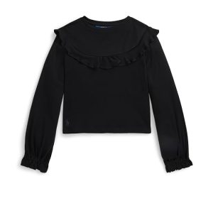 Polo Ralph Lauren Kids Ruffled Cotton-Modal Top (Big Kid)