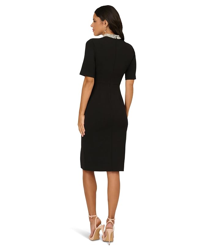 Adrianna Papell Embellished Crepe Short Dress - Image 2
