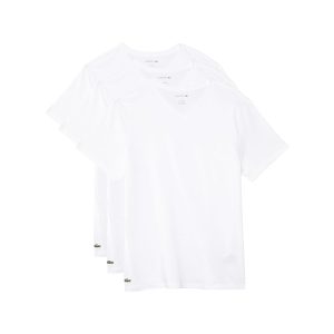 Lacoste 100{c4b802007c7f4a40b7f8f6bf46524c13752c9ce2743d29ab82b33dafed4c092d} Cotton Regular Fit V-neck T-shirt 3-pack