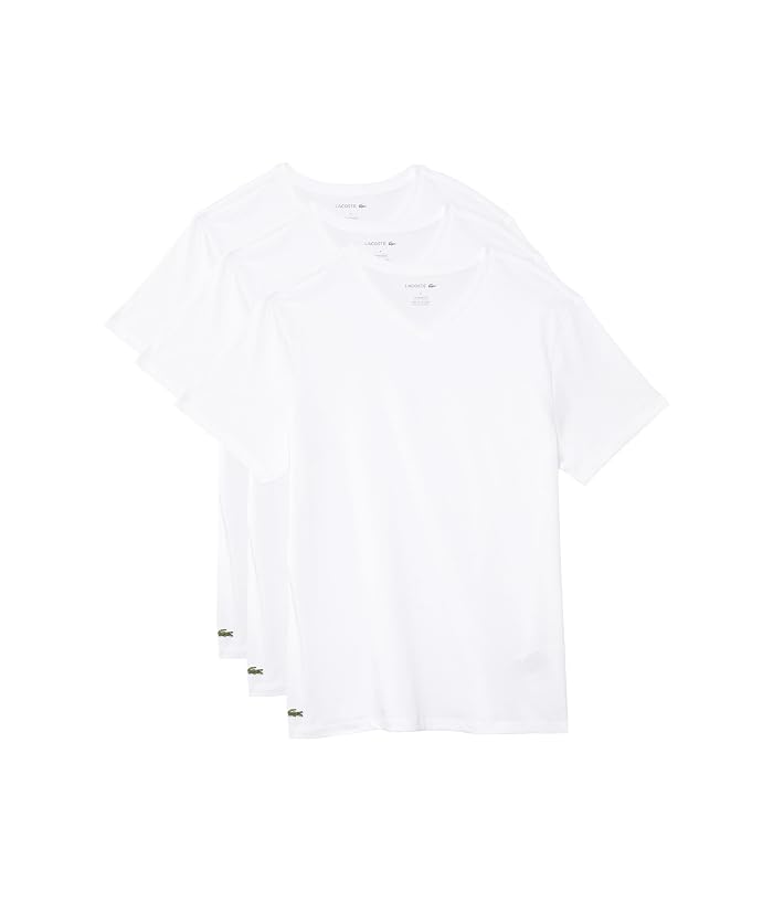Lacoste 100{c4b802007c7f4a40b7f8f6bf46524c13752c9ce2743d29ab82b33dafed4c092d} Cotton Regular Fit V-neck T-shirt 3-pack