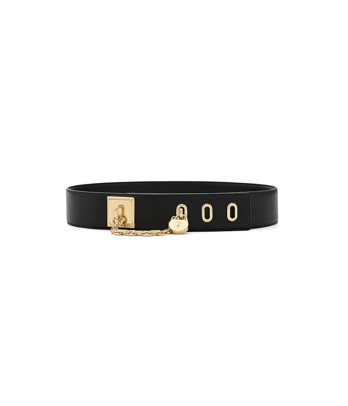 Lauren Ralph Lauren Leather Chain Padlock Wide Belt