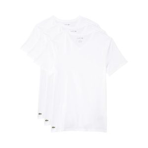 Lacoste 100{0434a5b91037e67e9f2f620d206d5a5742dd0e7c73e3b9d4985a854f842d4dbf} Cotton Slim Fit V-Neck T-Shirt 3-Pack