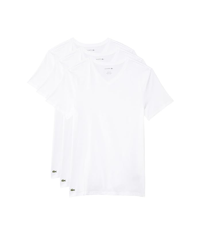 Lacoste 100{0434a5b91037e67e9f2f620d206d5a5742dd0e7c73e3b9d4985a854f842d4dbf} Cotton Slim Fit V-Neck T-Shirt 3-Pack