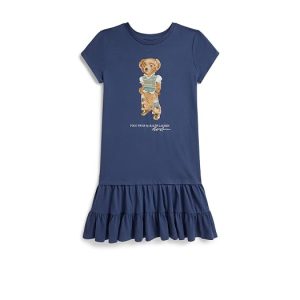 Polo Ralph Lauren Kids Polo Bear Tiered Cotton Jersey Dress (Big Kid)