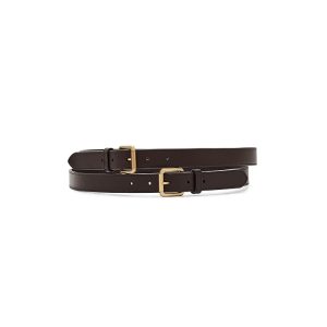 Lauren Ralph Lauren Leather Double-Buckle Stacked Wide Belt