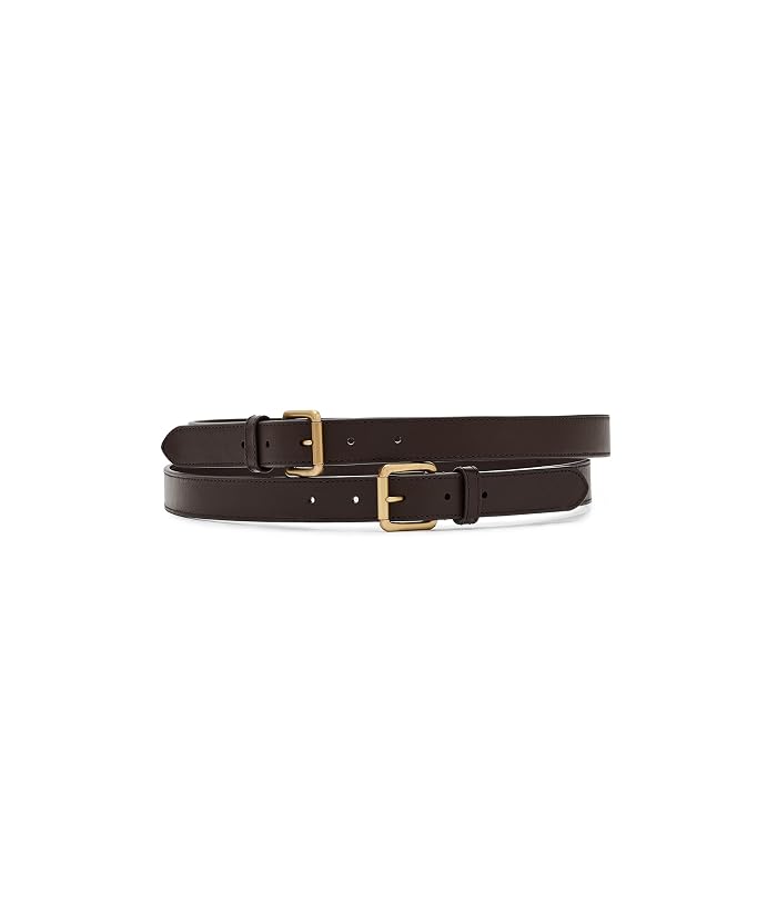 Lauren Ralph Lauren Leather Double-Buckle Stacked Wide Belt
