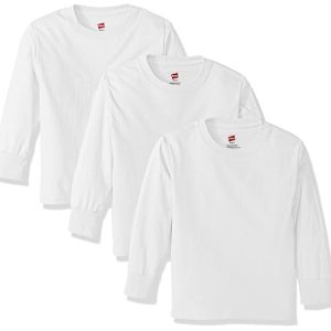 Hanes Big Boys Tagless Long Sleeve Tee (Pack of 3)