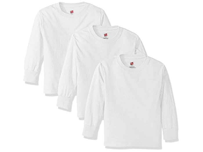 Hanes Big Boys Tagless Long Sleeve Tee (Pack of 3)