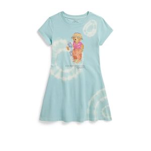 Polo Ralph Lauren Kids Tie-Dye Polo Bear Cotton Jersey Dress (Toddler/Little Kid)