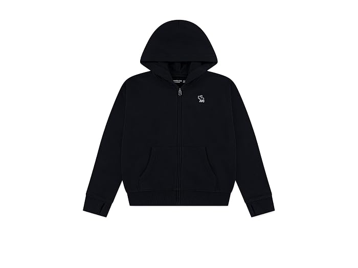 abercrombie kids Essentials Full Zip Hoodie (Big Kid)