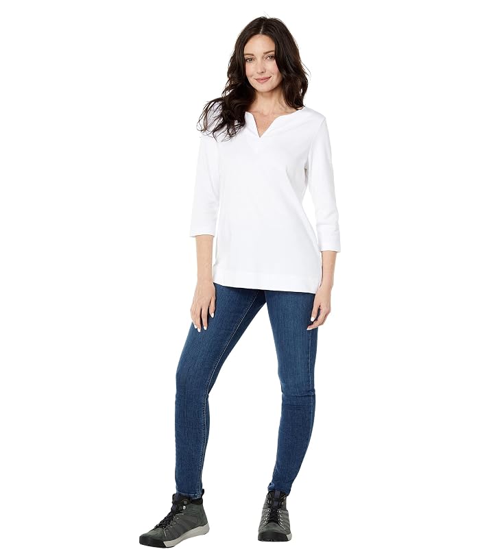 L.L.Bean Pima Tops Split-Neck Tunic 3/4 Sleeve - Image 4