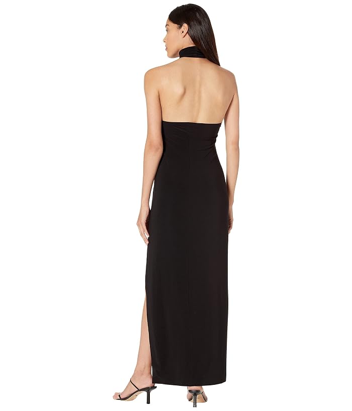 Norma Kamali Halter Turtle Side Slit Gown - Image 2
