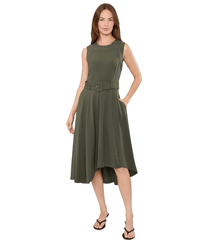 Calvin Klein Sleeveless Belted High Low A-Line