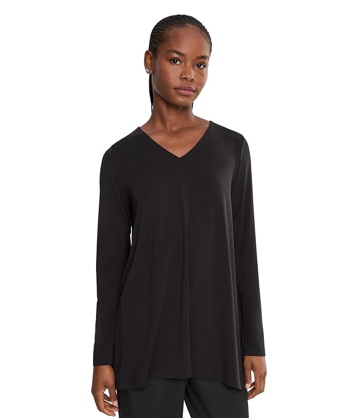 Eileen Fisher Fine Stretch Jersey Knit V-Neck Tunic