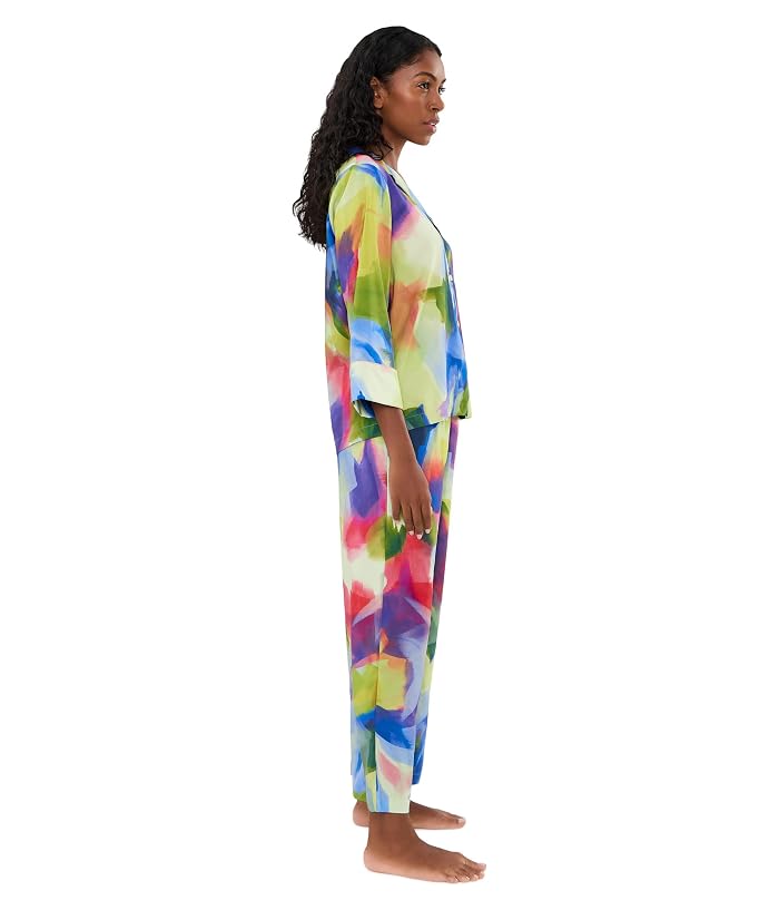 Natori Kumo - Printed Stretch Satin Notch Pajama Set - Image 2