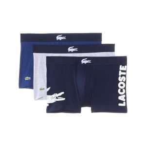 Lacoste Cotton Stretch Big Croc Print Trunks, 3-pack