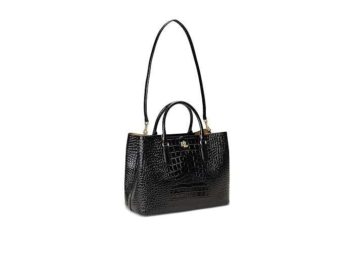 Lauren Ralph Lauren Embossed Leather Large Marcy Satchel - Image 4