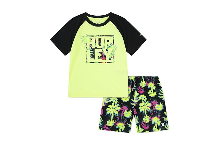Hurley Kids Pop Color Palm Swim Set (Little Kid)