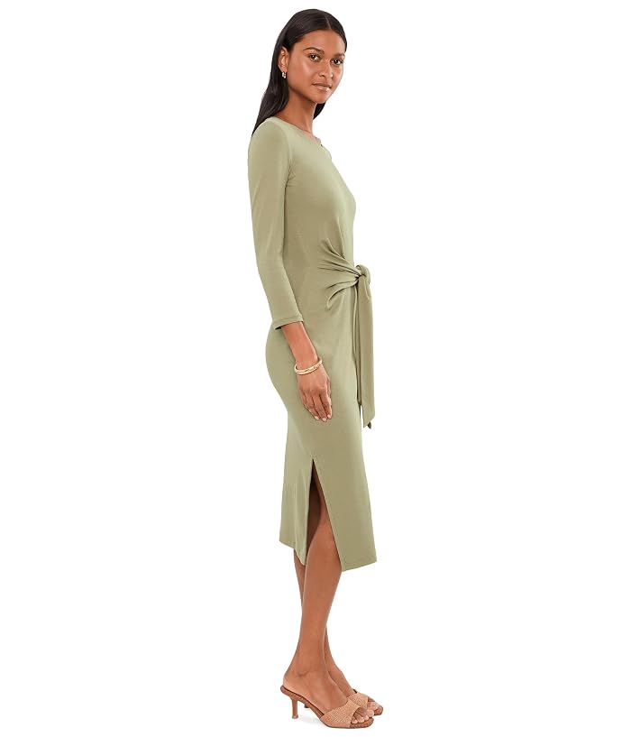 Lauren Ralph Lauren Tie-Front Cotton-Blend Crewneck Dress - Image 3
