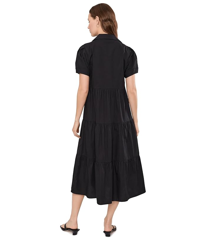 Calvin Klein Puff Sleeve Cotton Tiered A-Line Midi - Image 4