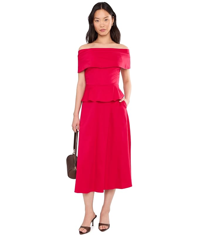 Calvin Klein Off-the-Shoulder Dropwaist Cotton Midi - Image 2
