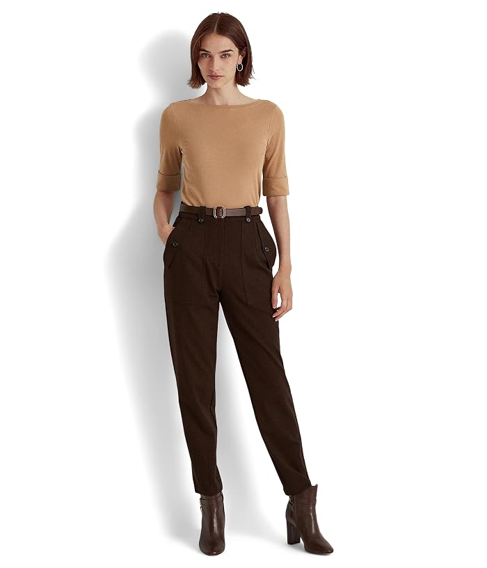 Lauren Ralph Lauren Stretch Cotton Boat Neck Tee - Image 4