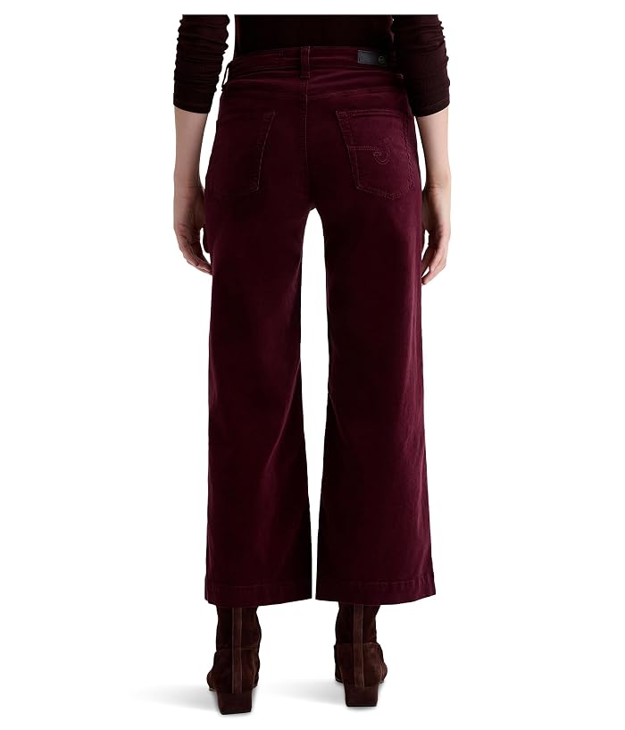 AG Jeans Saige Mid Rise Wide Leg Crop In Winery - Image 3