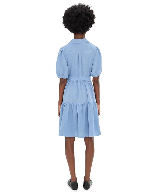 Calvin Klein Puff Sleeve Self Tie Tencel Ruffled Aline - Image 4