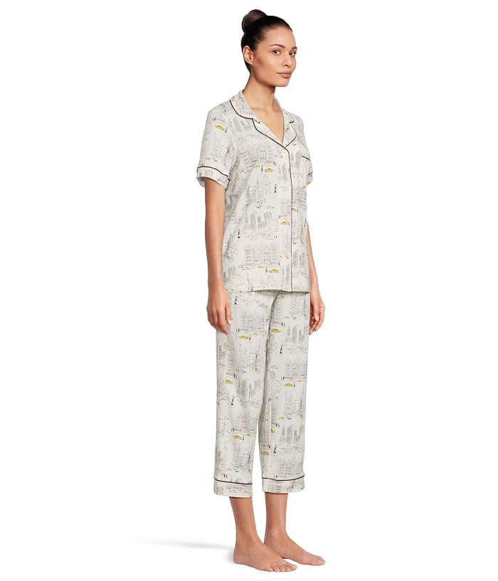 Bedhead PJs Short Sleeve Cotton Knit Cropped Pajama Set - Image 2