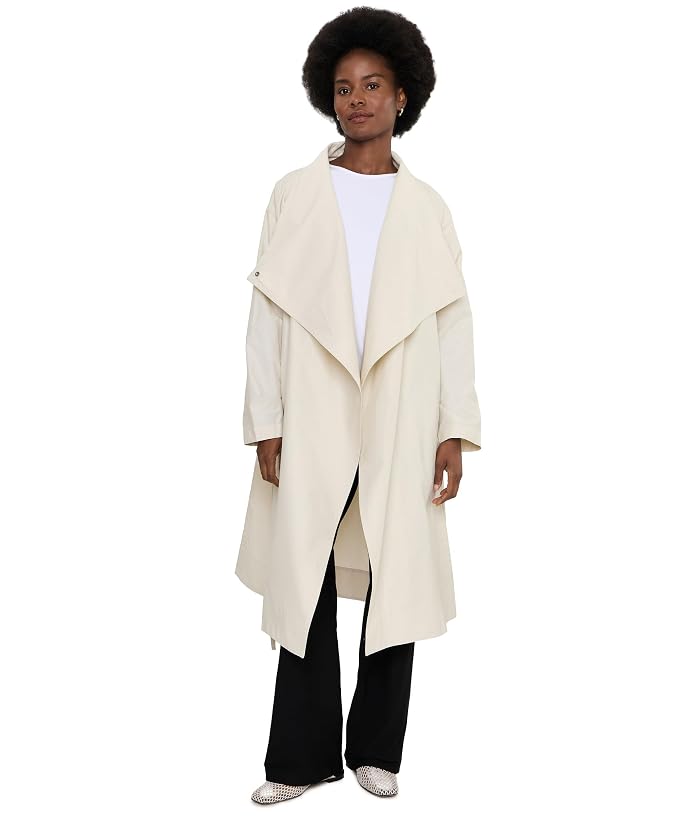 Eileen Fisher Light Cotton Nylon High Drape Neck Coat - Image 2