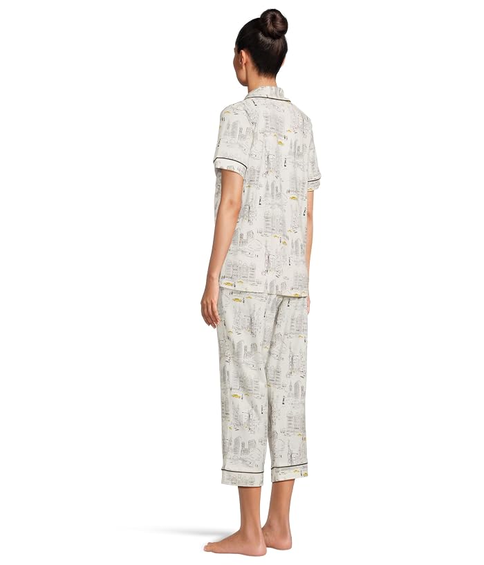 Bedhead PJs Short Sleeve Cotton Knit Cropped Pajama Set - Image 3
