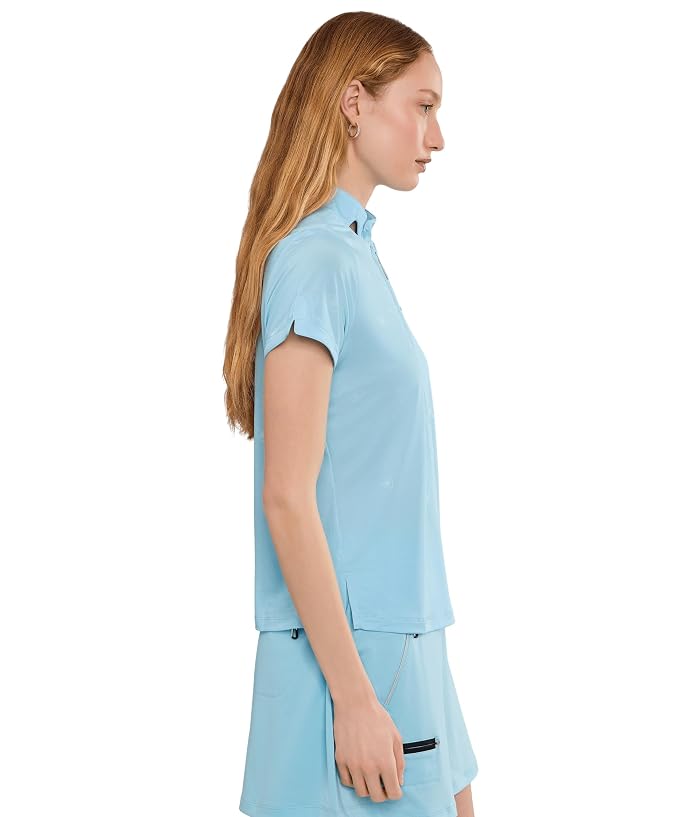 Jamie Sadock Happy Heart Top Short Sleeve Zip Neck - Image 3
