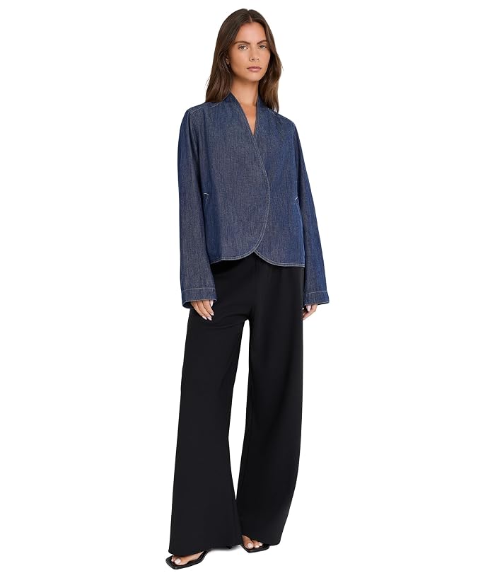 Eileen Fisher Lightweight Organic Cotton Denim Curved Front Jacket - Image 2