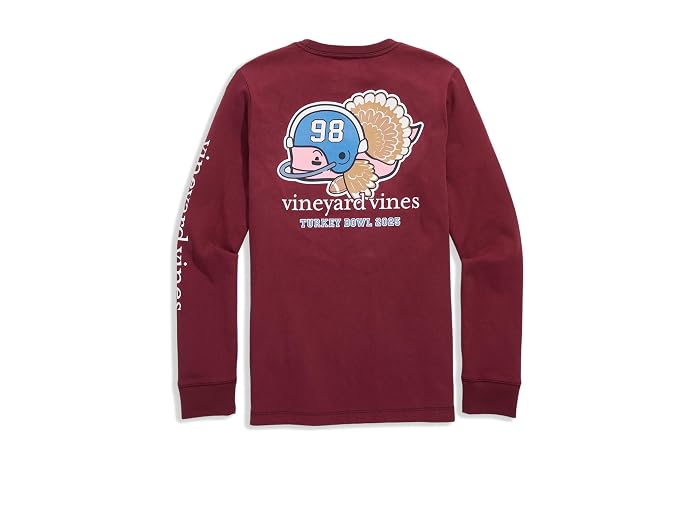 Vineyard Vines Kids Football Turkey Whale Long Sleeve Pocket Tee (Little Kid/Big Kid) - Image 2