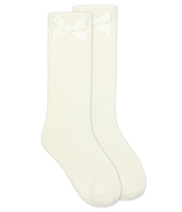 Jefferies Socks Girls' Pointelle Bow Knee High Socks 1 Pack