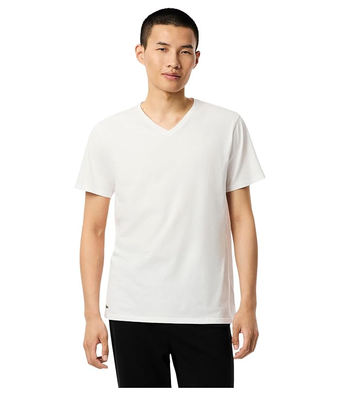 Lacoste 100{c4b802007c7f4a40b7f8f6bf46524c13752c9ce2743d29ab82b33dafed4c092d} Cotton Regular Fit V-neck T-shirt 3-pack - Image 2