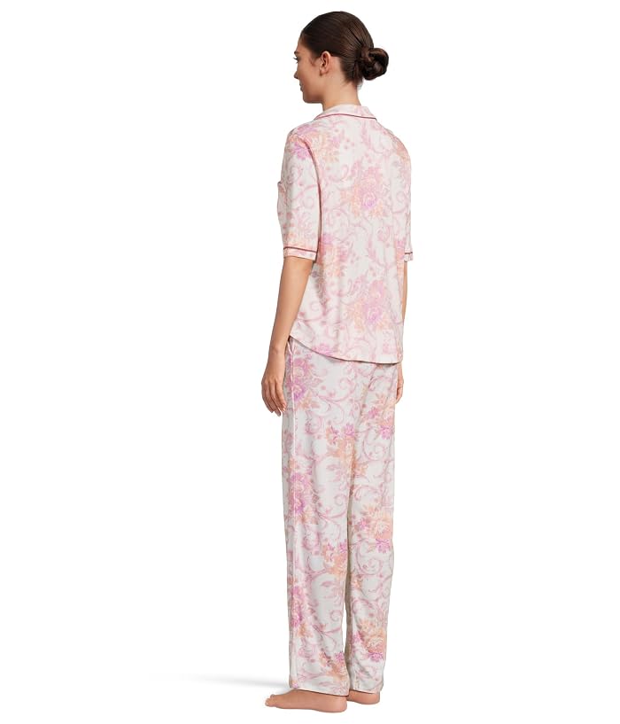Karen Neuburger Romantic Fields Elbow Sleeve Pajama Set with Lace - Image 3
