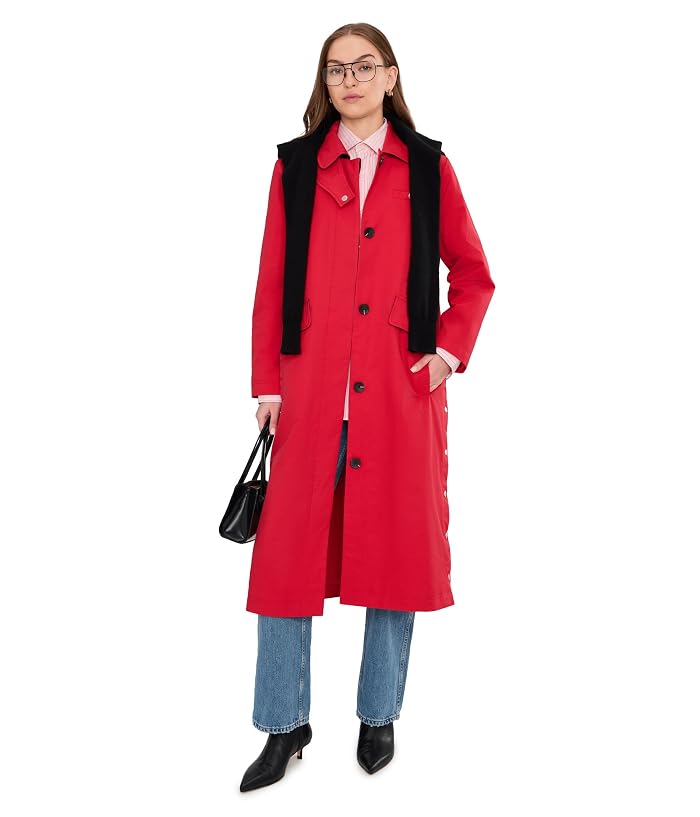 Avec Les Filles Long Barn Coat With Side Snaps - Image 2