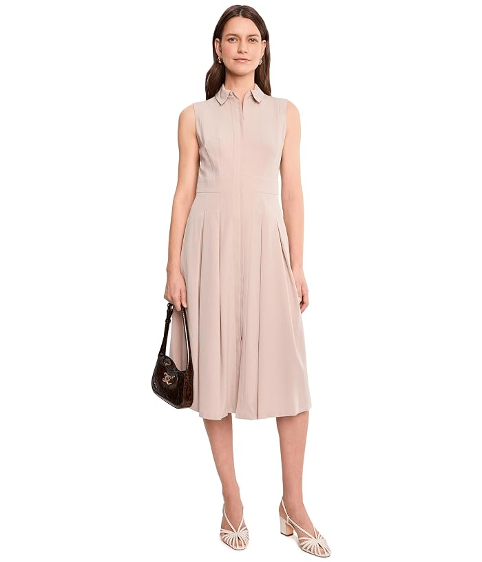 Calvin Klein Sleeveless Collar Neck Pleated Commuter Midi - Image 2