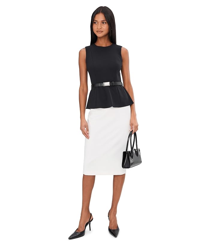 Calvin Klein Sleevless Color-Block Belted Midi - Image 2